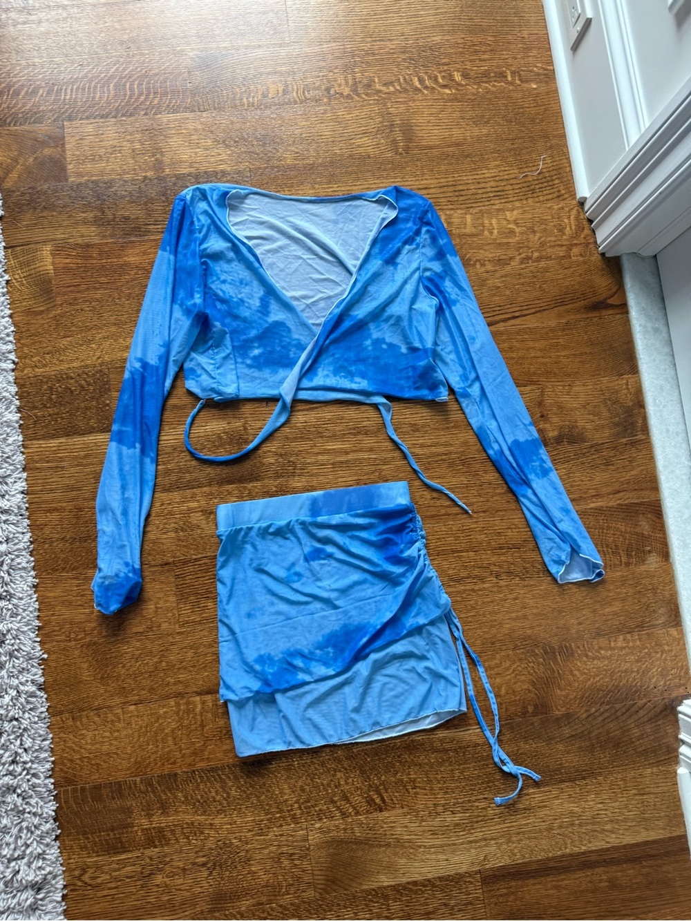Blue Women’s Two-Piece Swim Cover-Up Set
